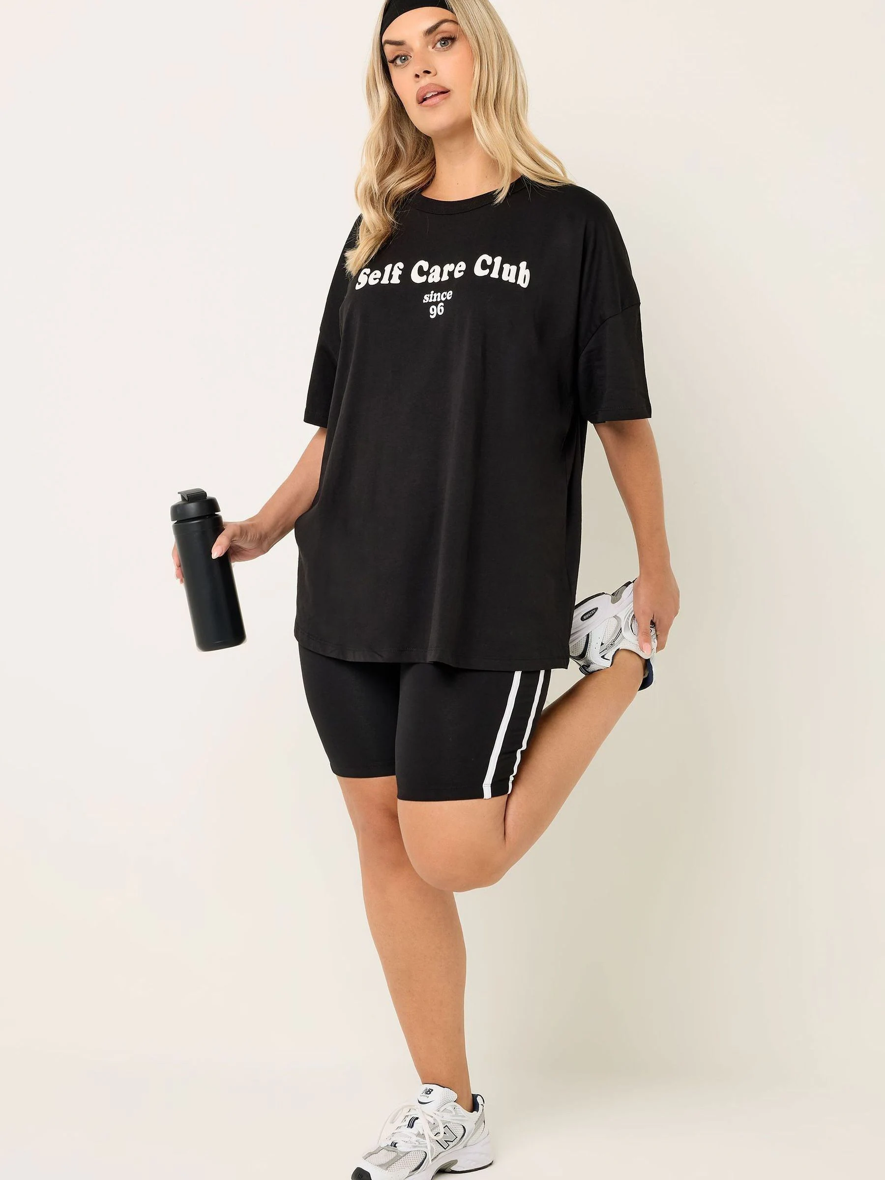 Yours Curve Side Stripe Shorts