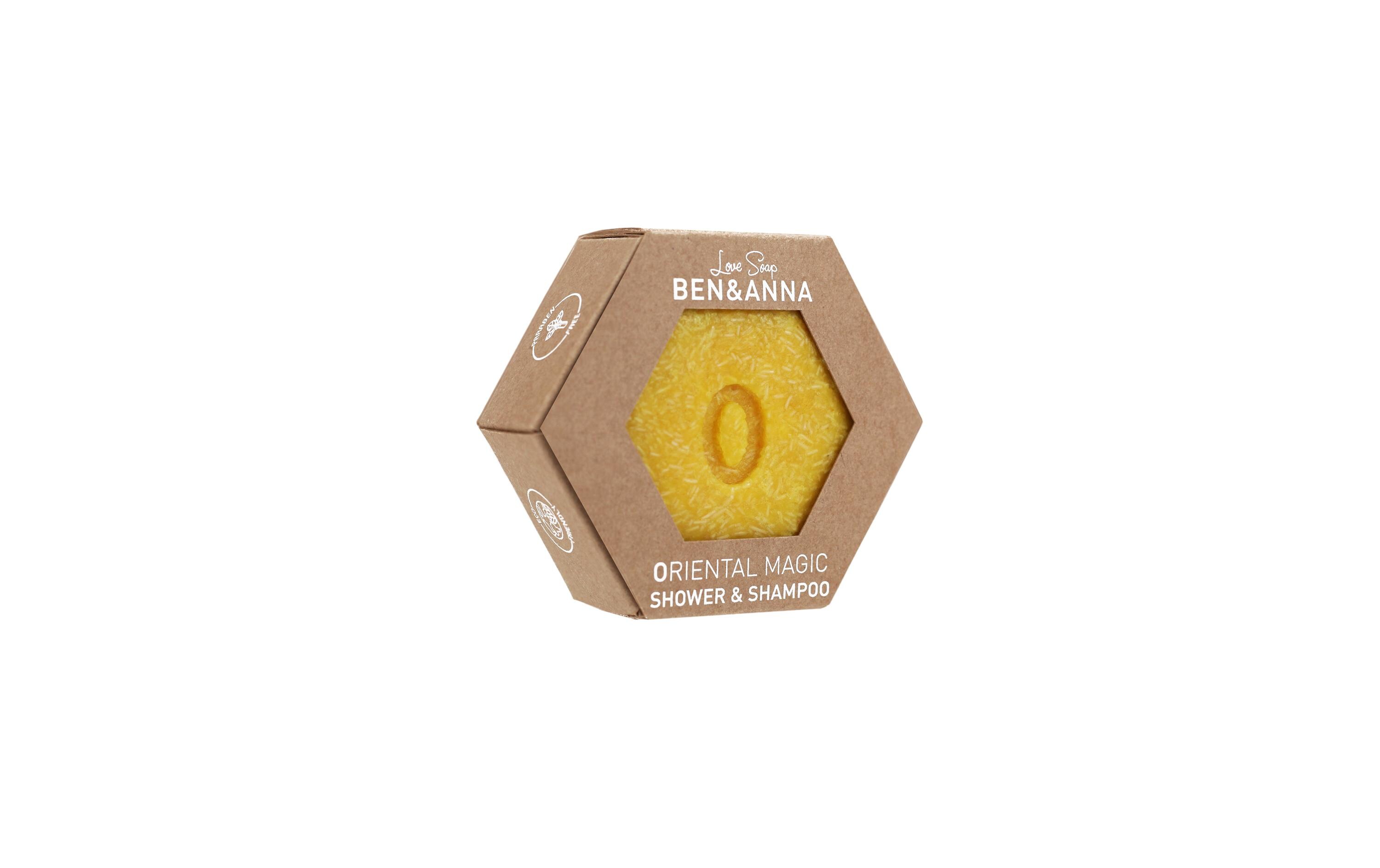 Festes Duschmittel 2in1 LOVE Soap Oriental Magic 60 gNaturkosmetik-Shampoo und Duschseife in einem mit erfrischenden Kräutern des Orients