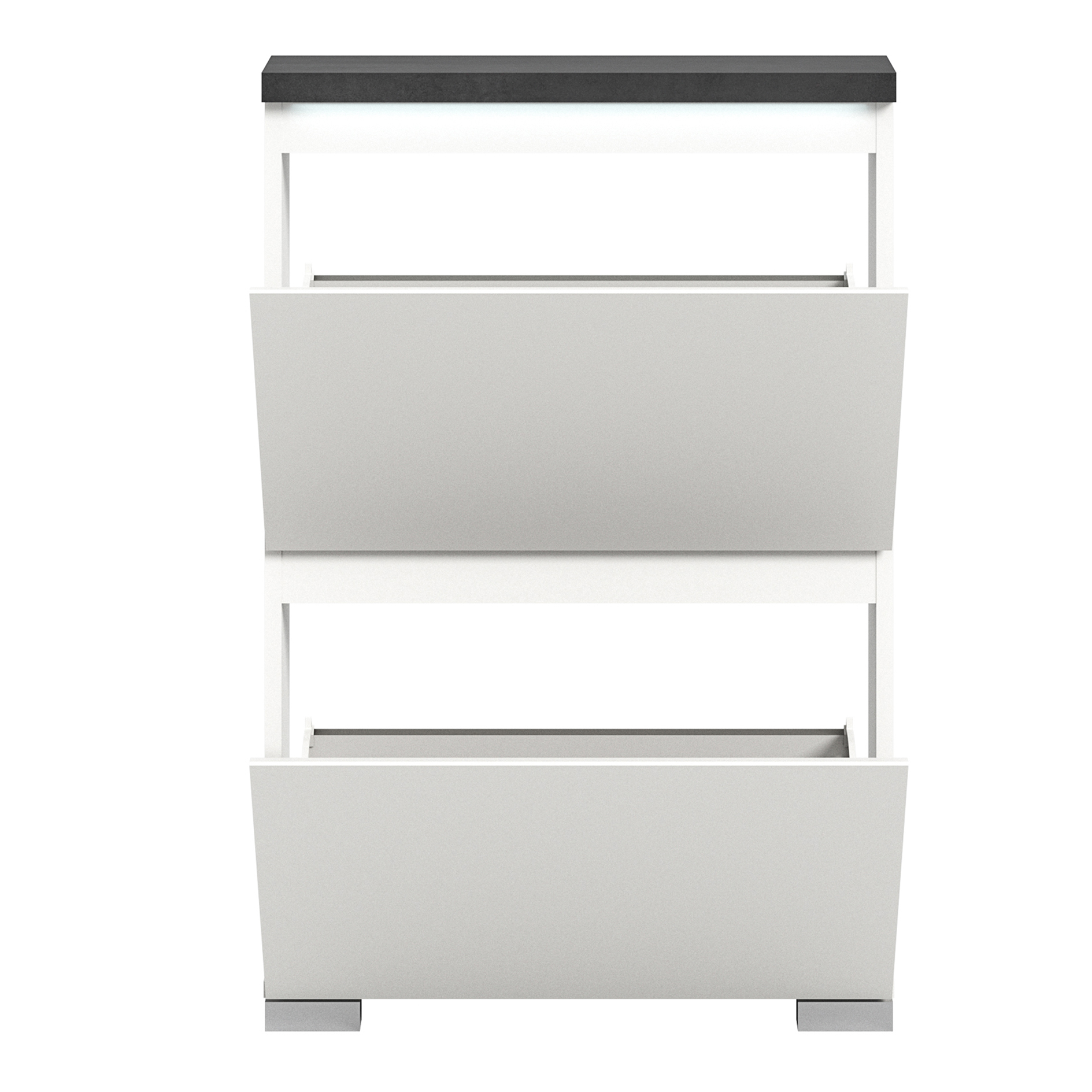 Schuhschrank SHOELOVE - weiß-Industrial grau - 60 cm