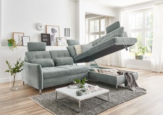Garnitur Sevran mit Schlaffunktion grau