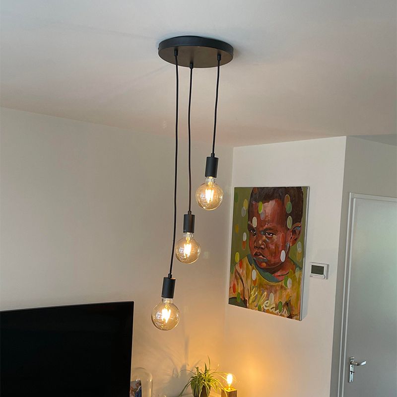 Industriële hanglamp zwart 3-lichts - Facil