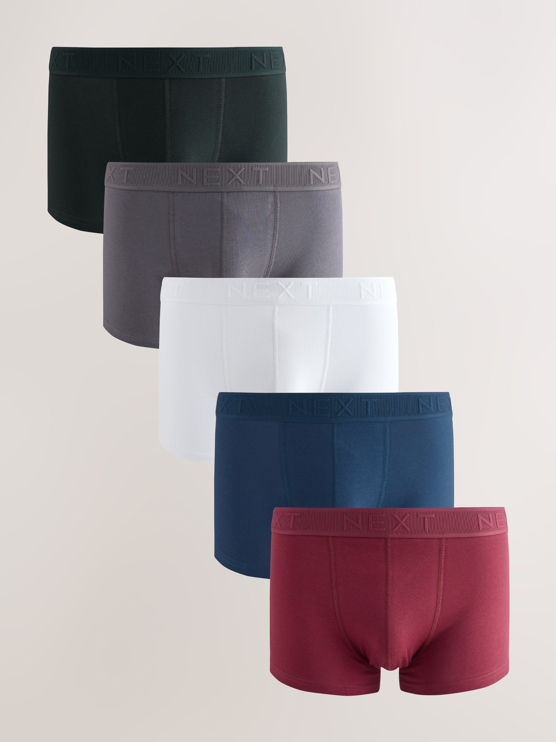 Rood/blauw/grijs - Set van 5 hipster-boxershorts