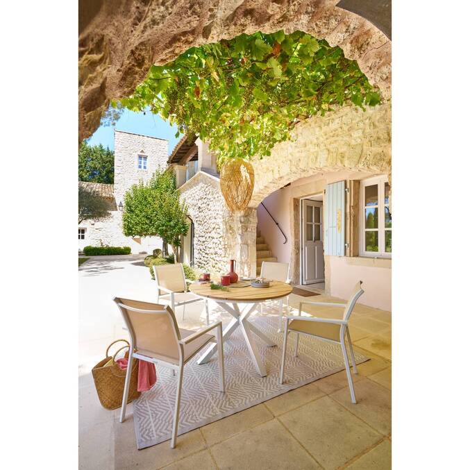 Fauteuil de jardin empilable ESSENTIA Lin / Blanc