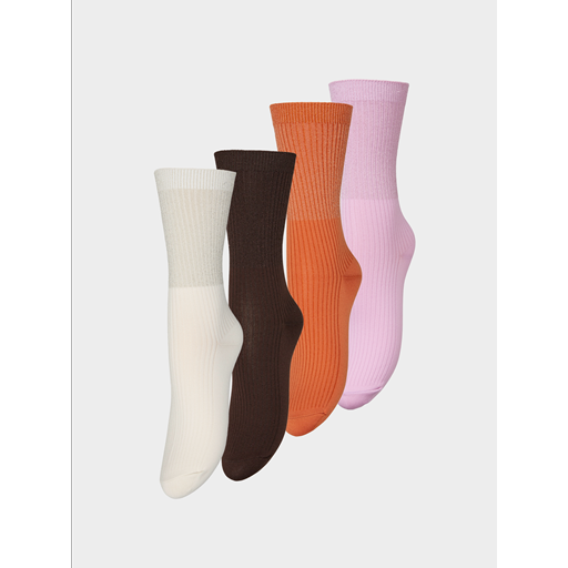Beck Söndergaard Grady Glitter 4-pak Strømper, White/Brown/Orange/Lilac, 39/41