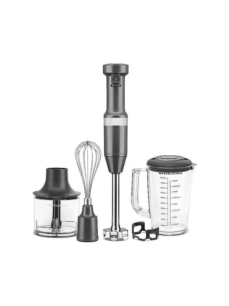 KITCHENAID Stabmixer mit Zubehör 5KHBV83EDG Dunkelgrau grau