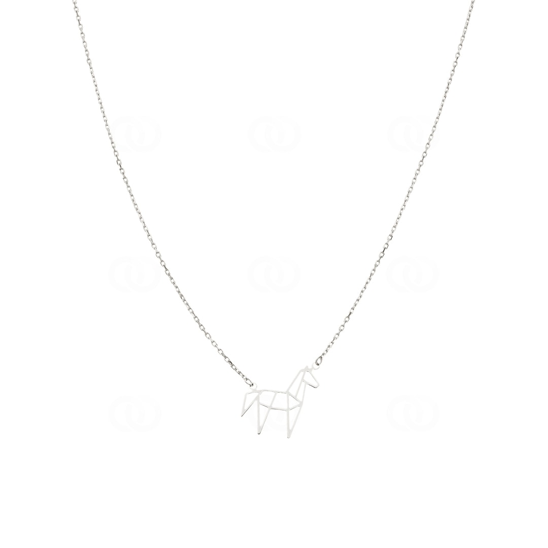 Collier 925 Silber rhodiniert Pferd 42cm