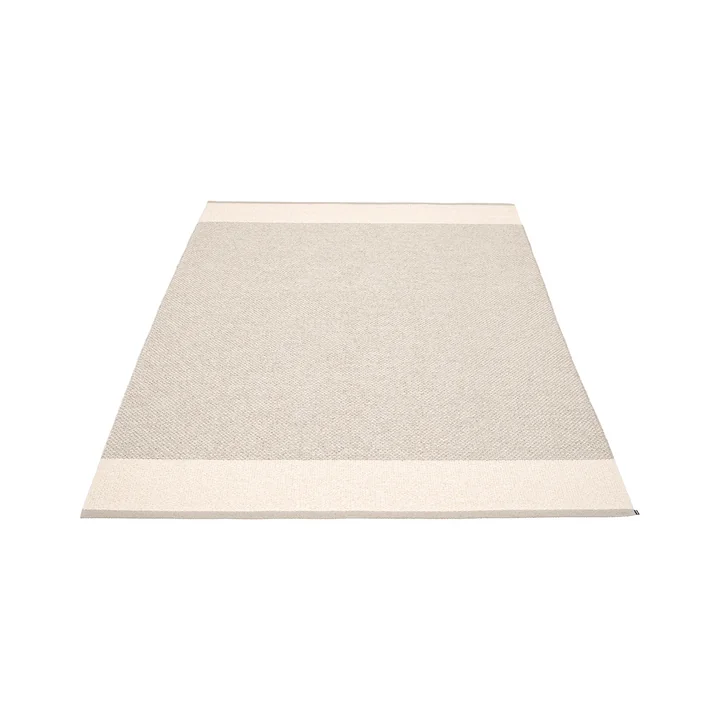 Pappelina - Edit Teppich, 140 x 200 cm, leinen / vanilla / stone metallic
