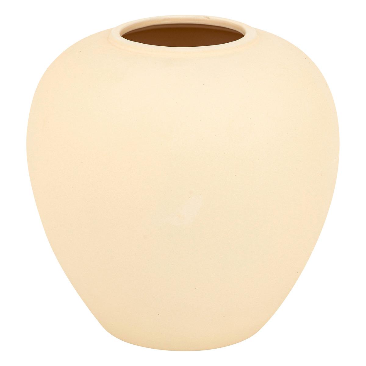 VASE BOULE RILY CERAMIQUE BEIGE H.22CM