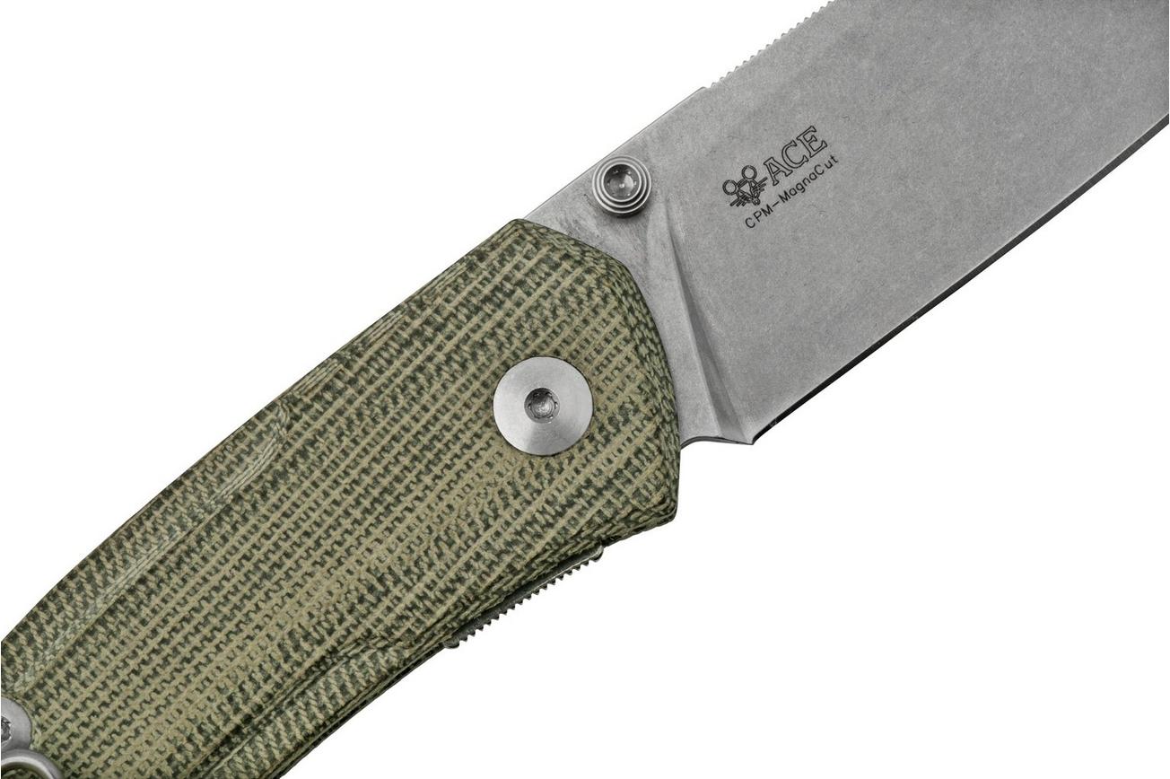 GiantMouse ACE Iona V2 Green Canvas Stonewashed Magnacut, zakmes