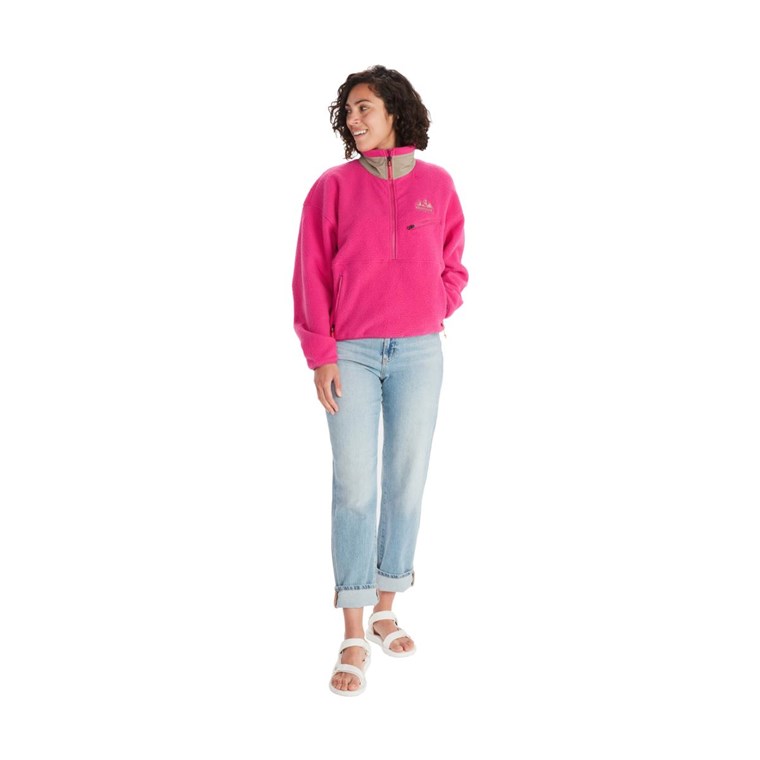 Marmot 94 E.C.O. Recycled Fleece Pullover Women Fuchsia Red/Vetiver