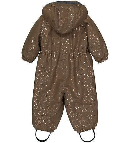 Mikk-Line Schneeanzug - Metallic Print - Chocolate Chip