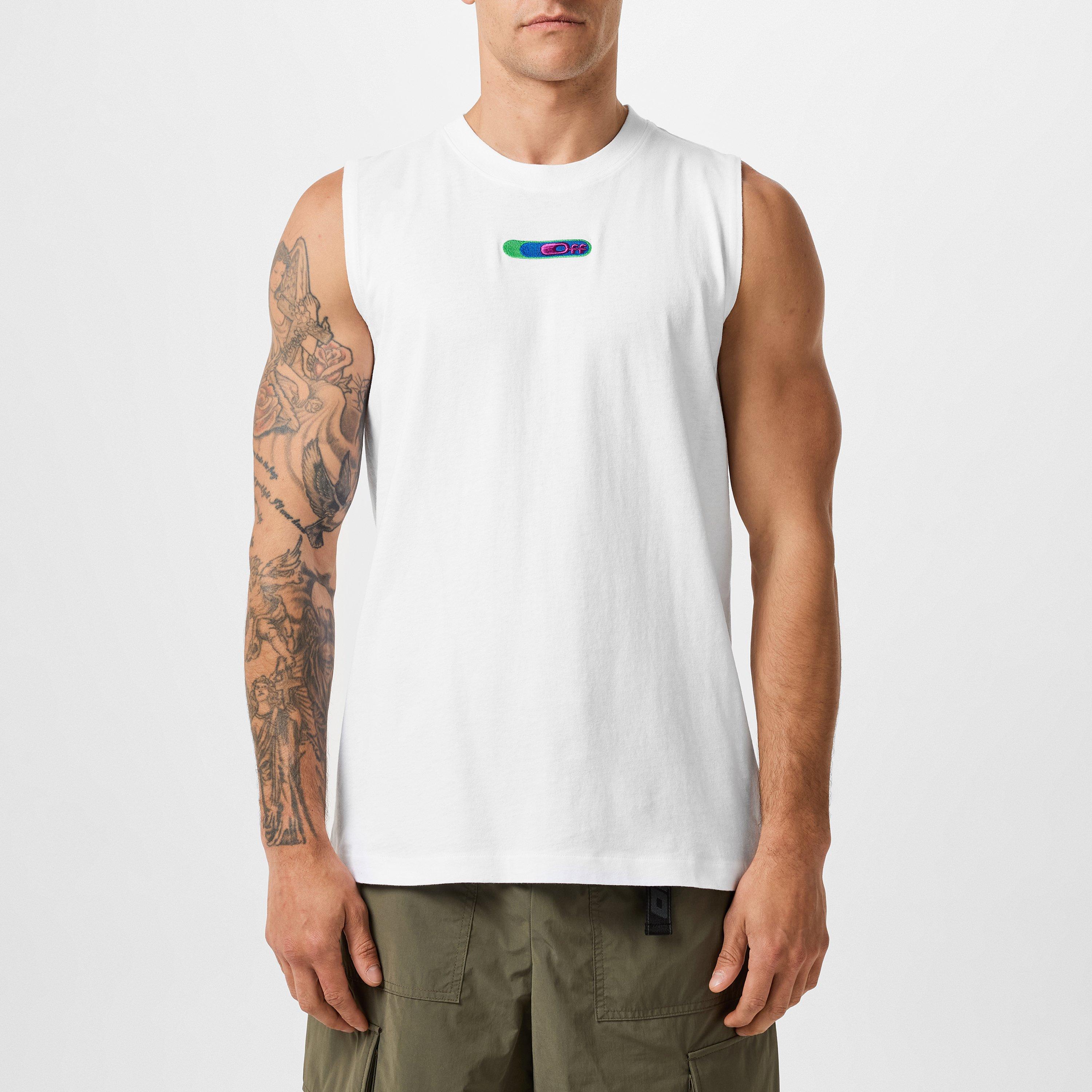 Off White Leaf Arrow Tank Top