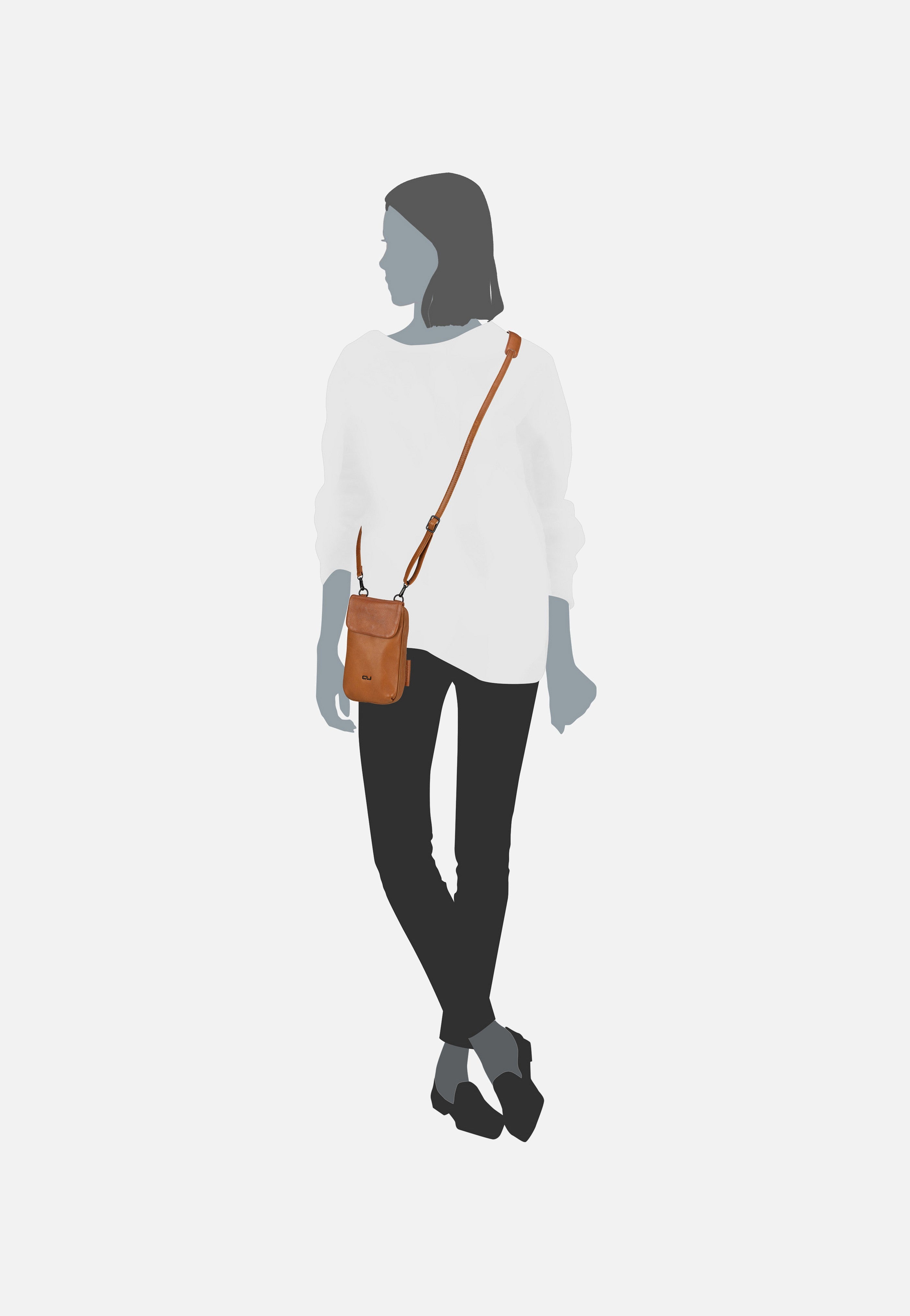 Ida Cognac - Handytasche