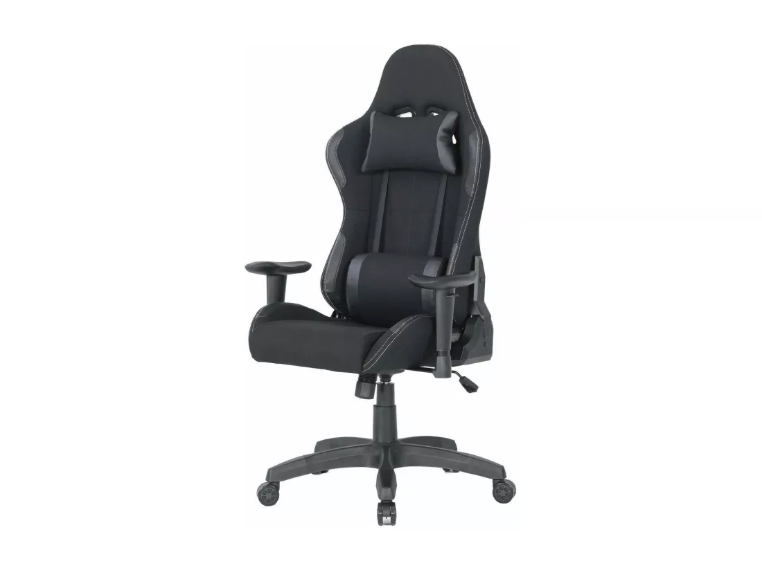 Chaise de jeu Bundaberg, Fauteuil de jeu pour adultes, Chaise de bureau, 57x72h124/134 cm, Noir