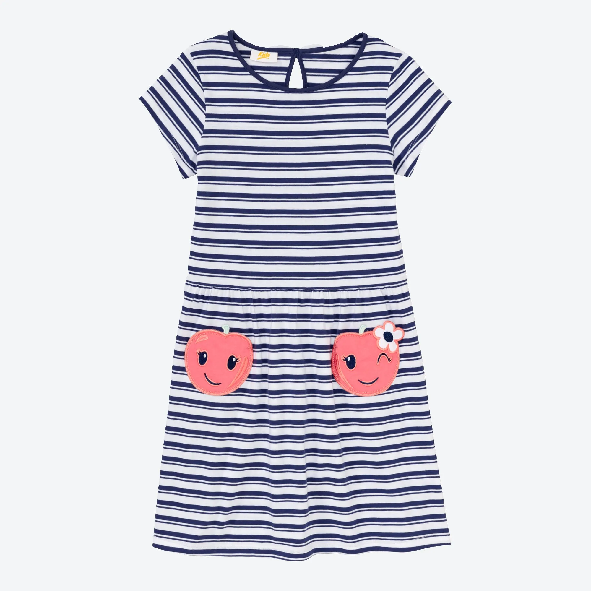 Mädchen-Kleid mit Apfel-Taschen