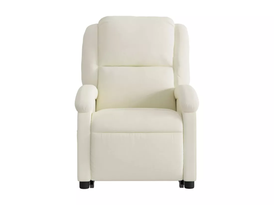 Fauteuil inclinable électrique crème velours