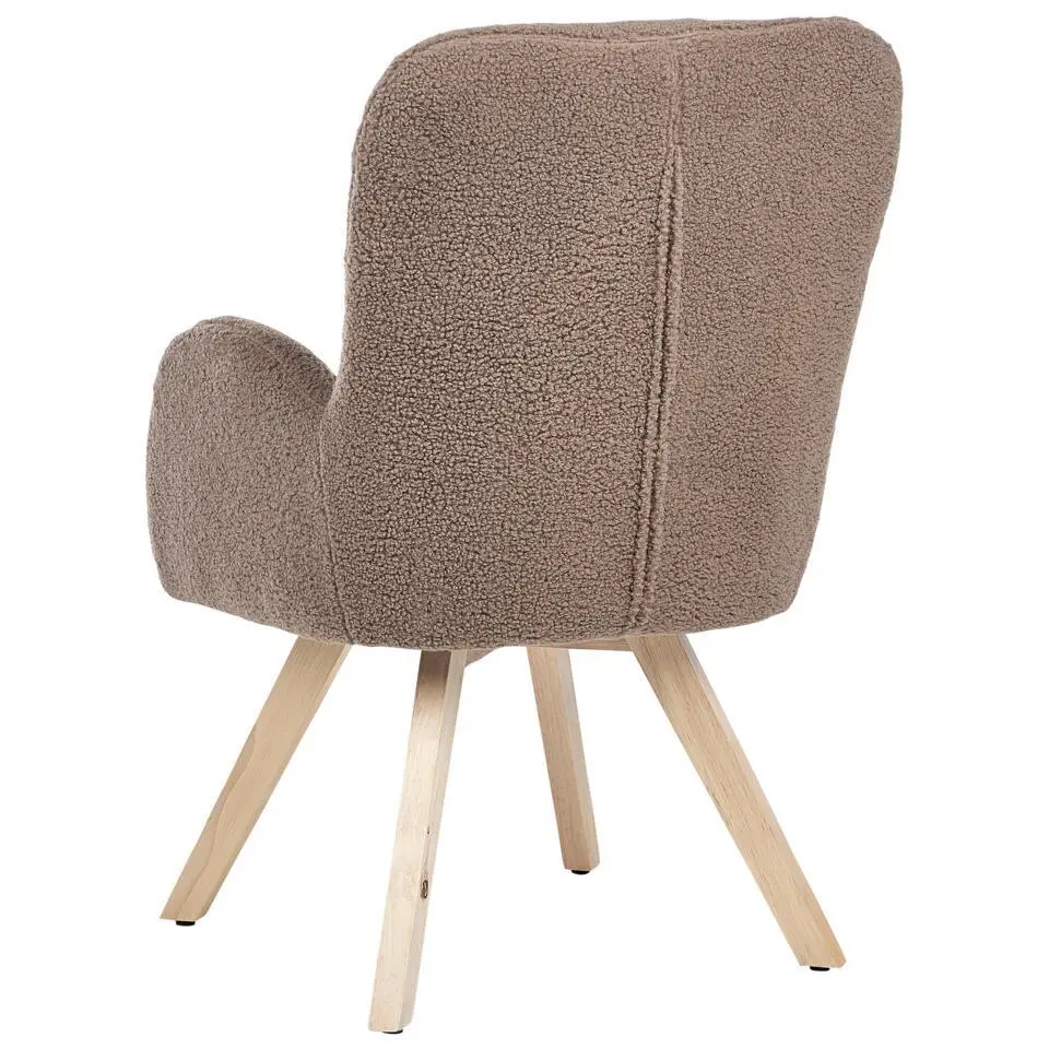 BJARN - Fauteuil - Bruin - Bouclé