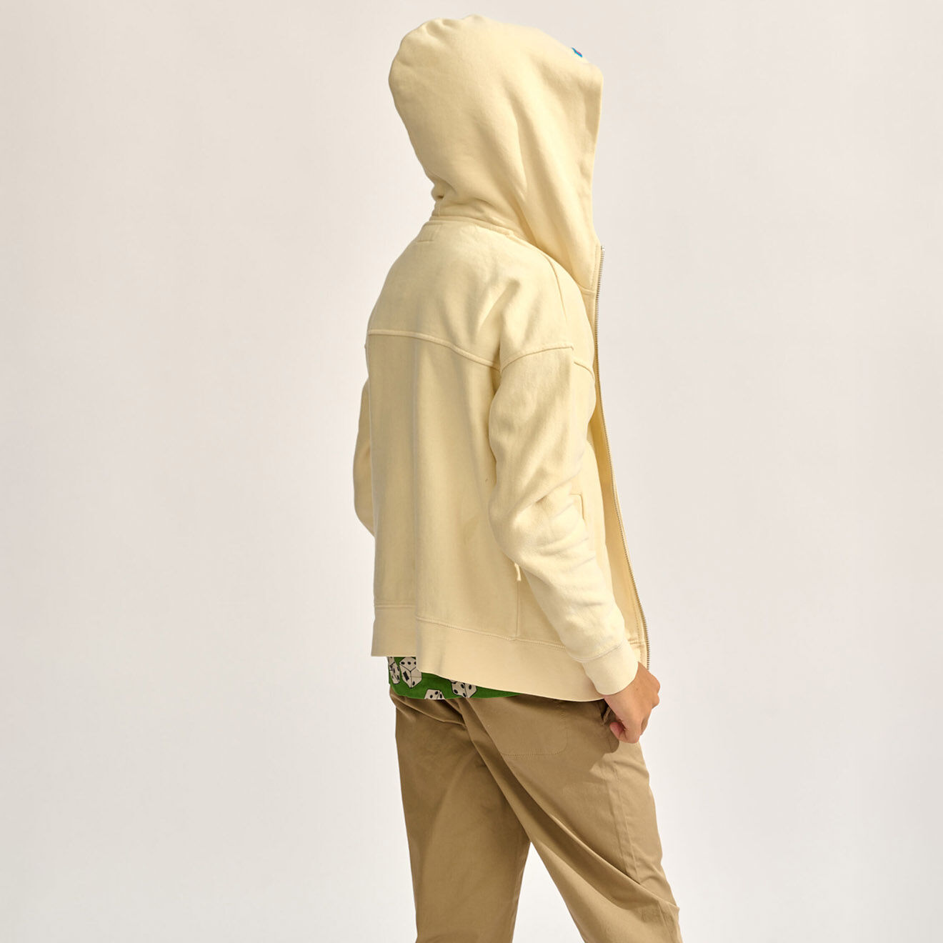 Bellerose Sweat à capuche zippé 100% Coton Bio Foula écru