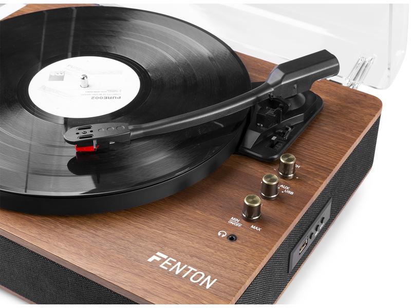 Fenton Plattenspieler mit Bluetooth RP162 Braun Retro Plattenspieler mit Bluetooth