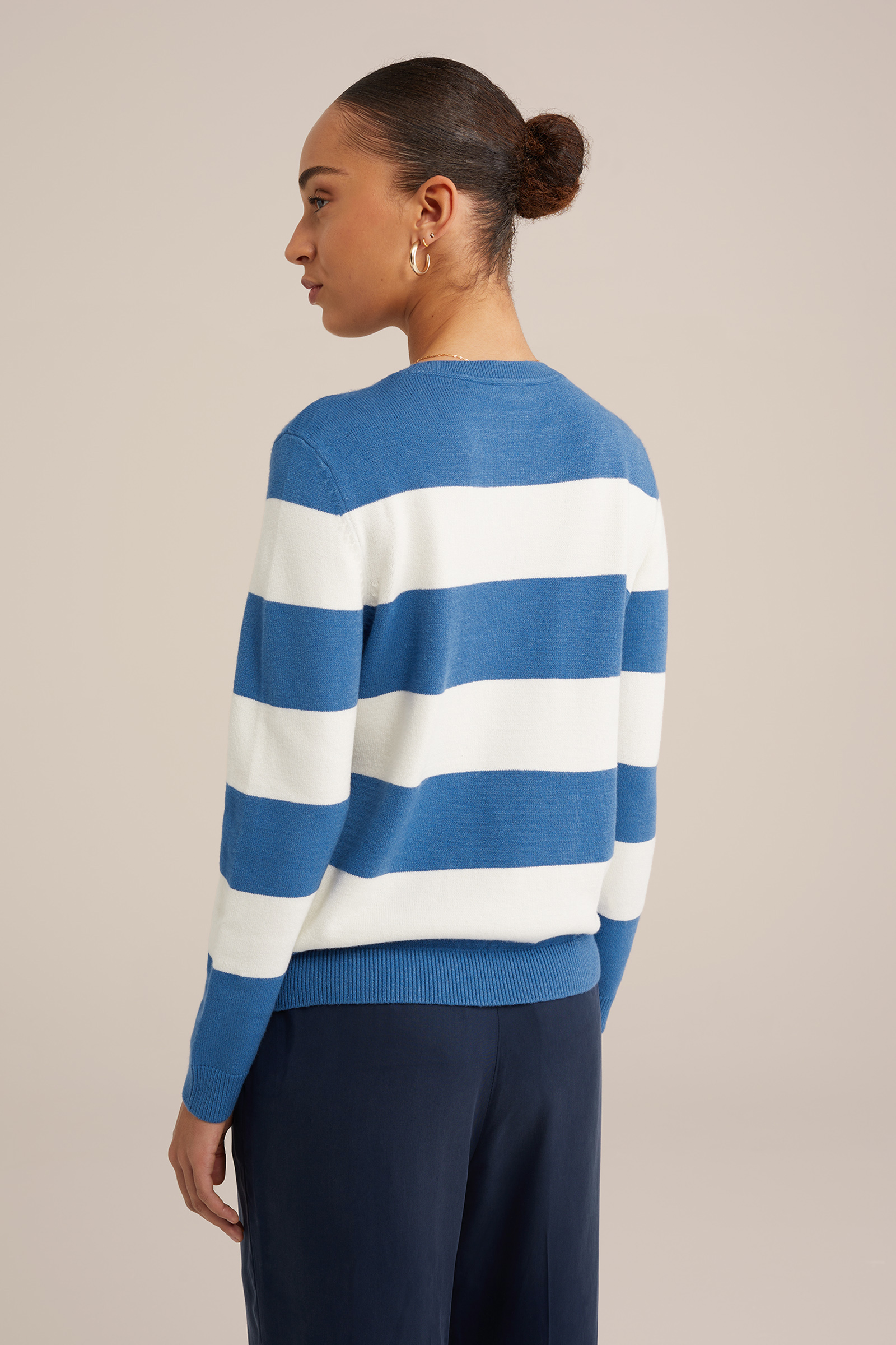 trui met dessin WE Fashion Felblauw