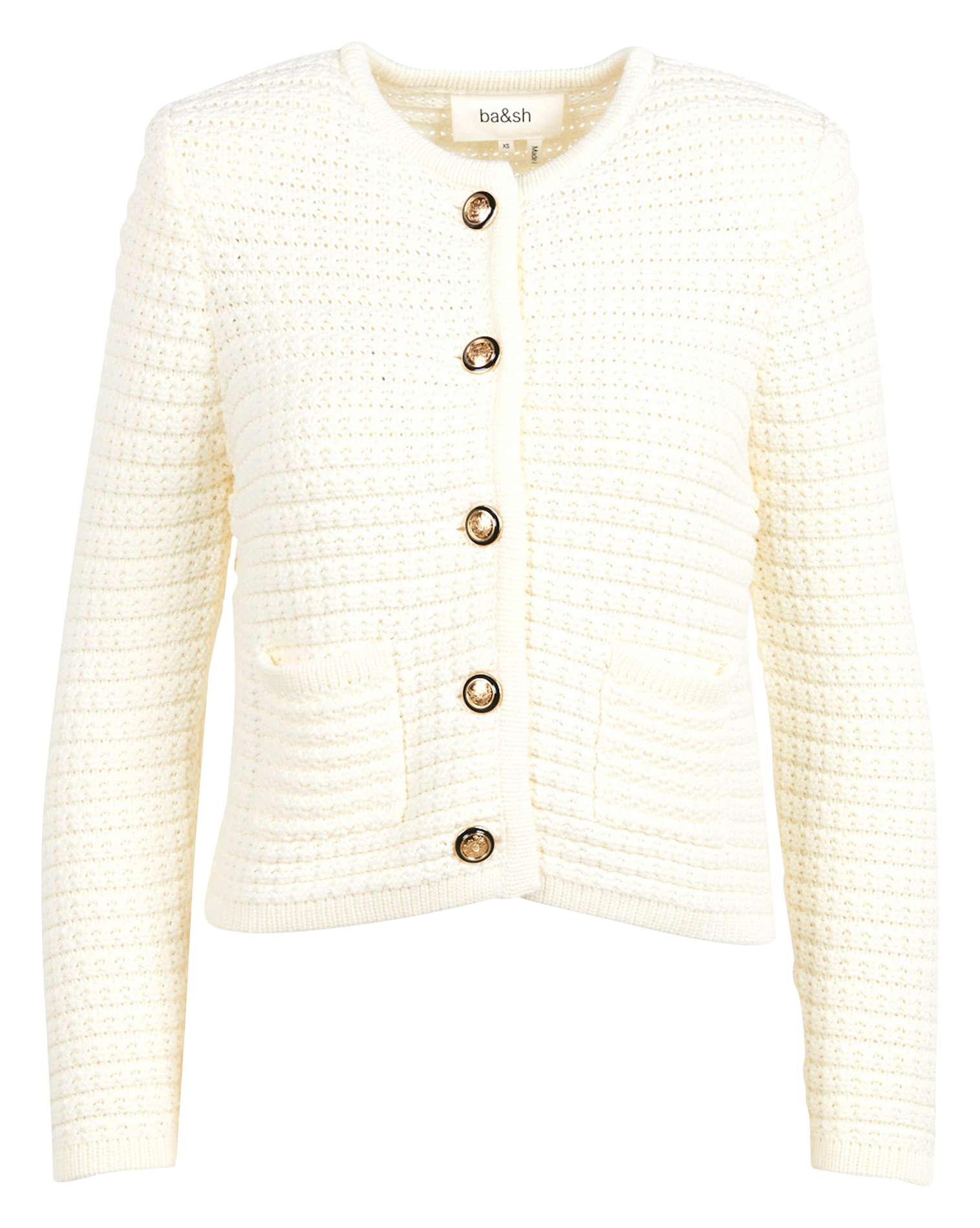 GASPARD - Gilet droit col rond en coton mélangé | Beige