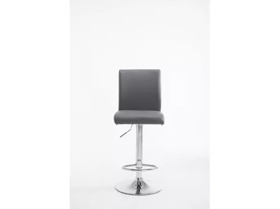 Lot de 2 Tabouret de bar - Similicuir & Noir - Gris - Köln