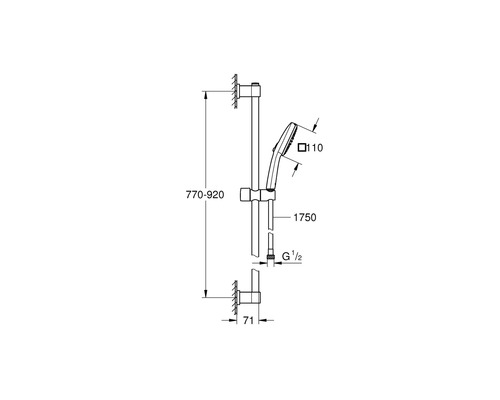 Grohe Quickfix Vitalio Comfort 110 II doucheset, chroom, douchestang lengte 900 mm, 26930001