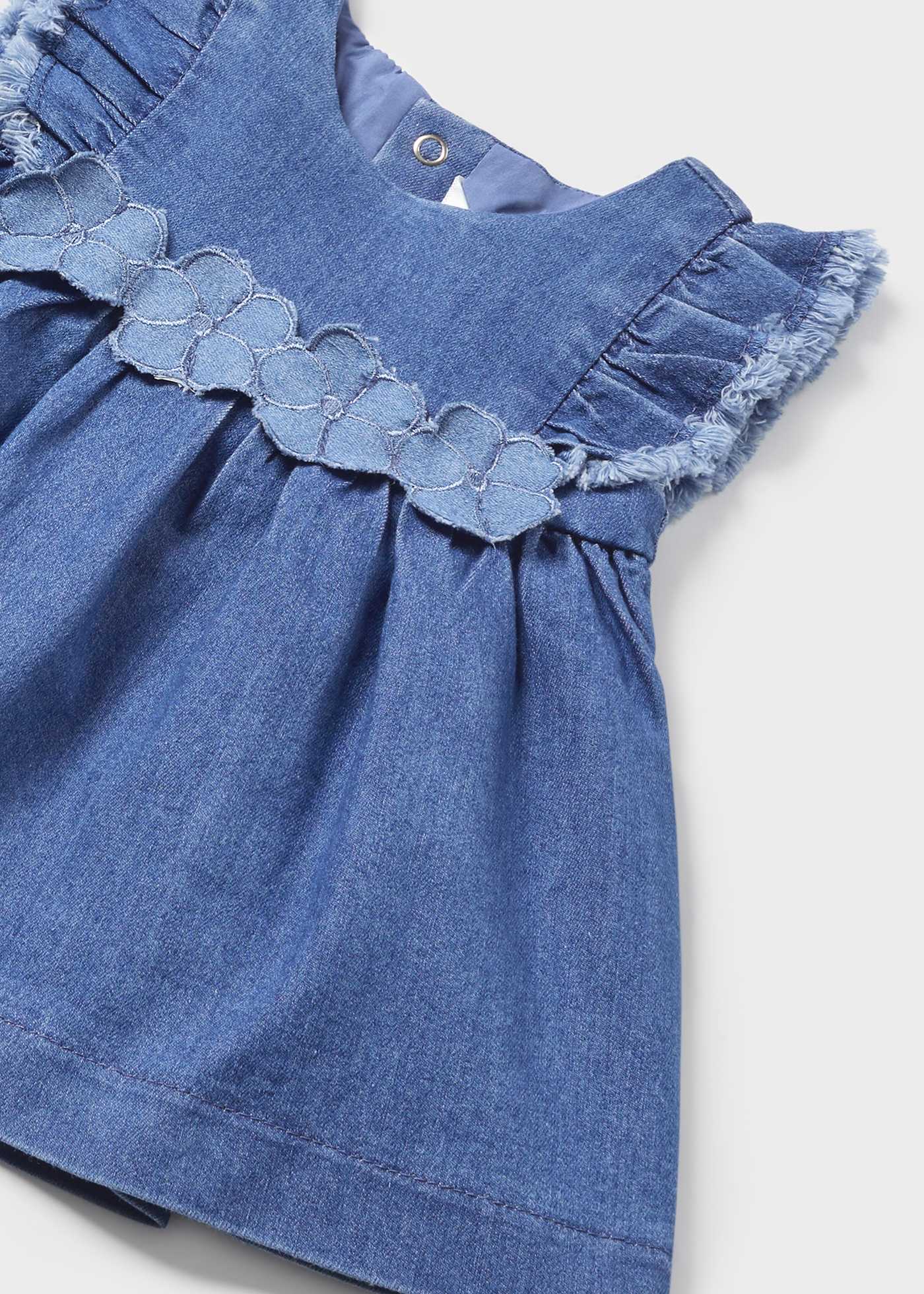 vestido jeans para recém-nascido