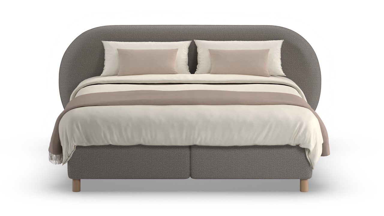 Boxspring Flow met Kårlsson Excellence matras - Wool look dark grey