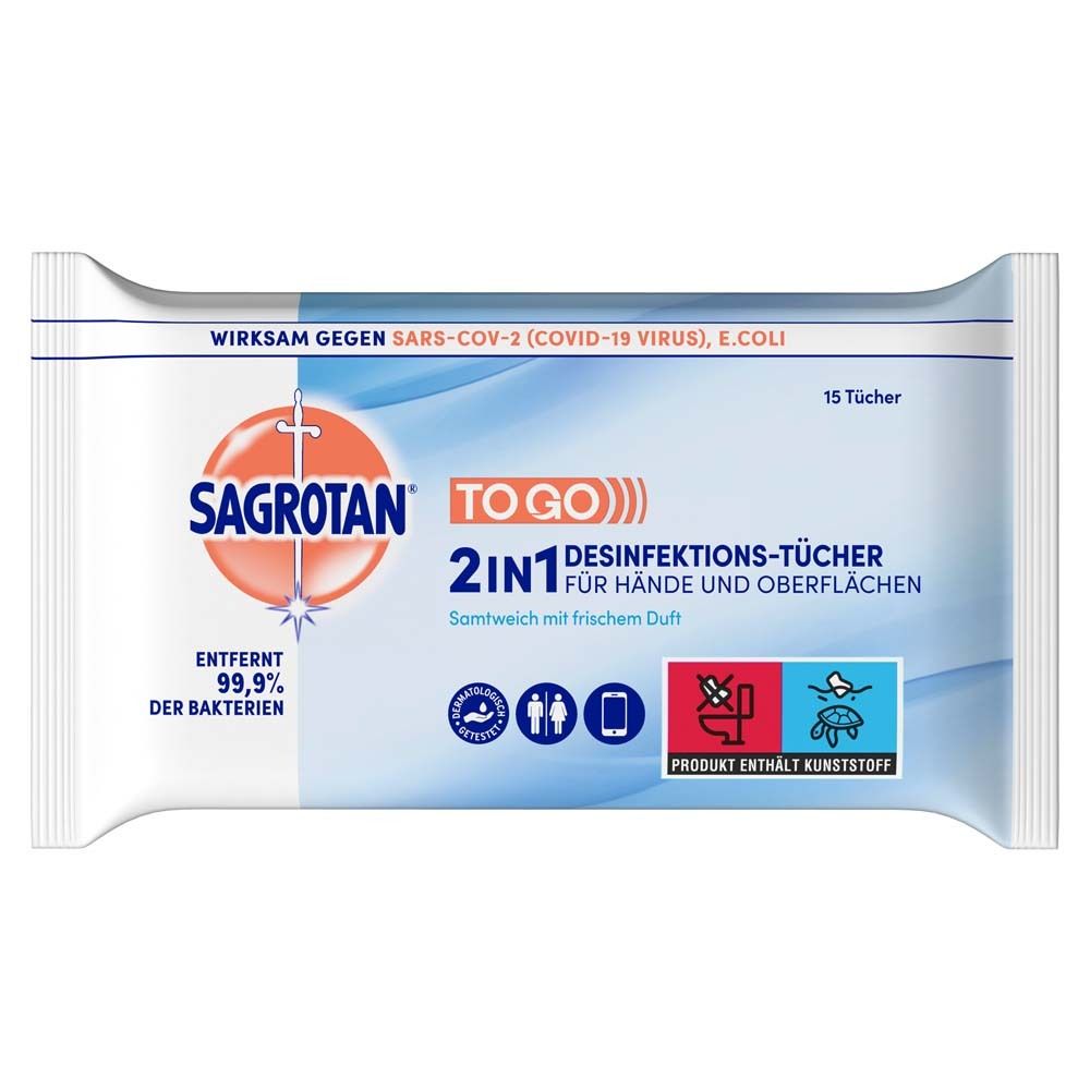 SAGROTAN® 2 in 1 Desinfektionstücher