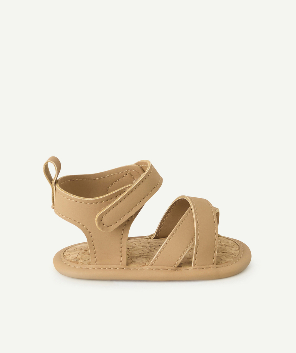 chaussons bébé garçon style sandales camel