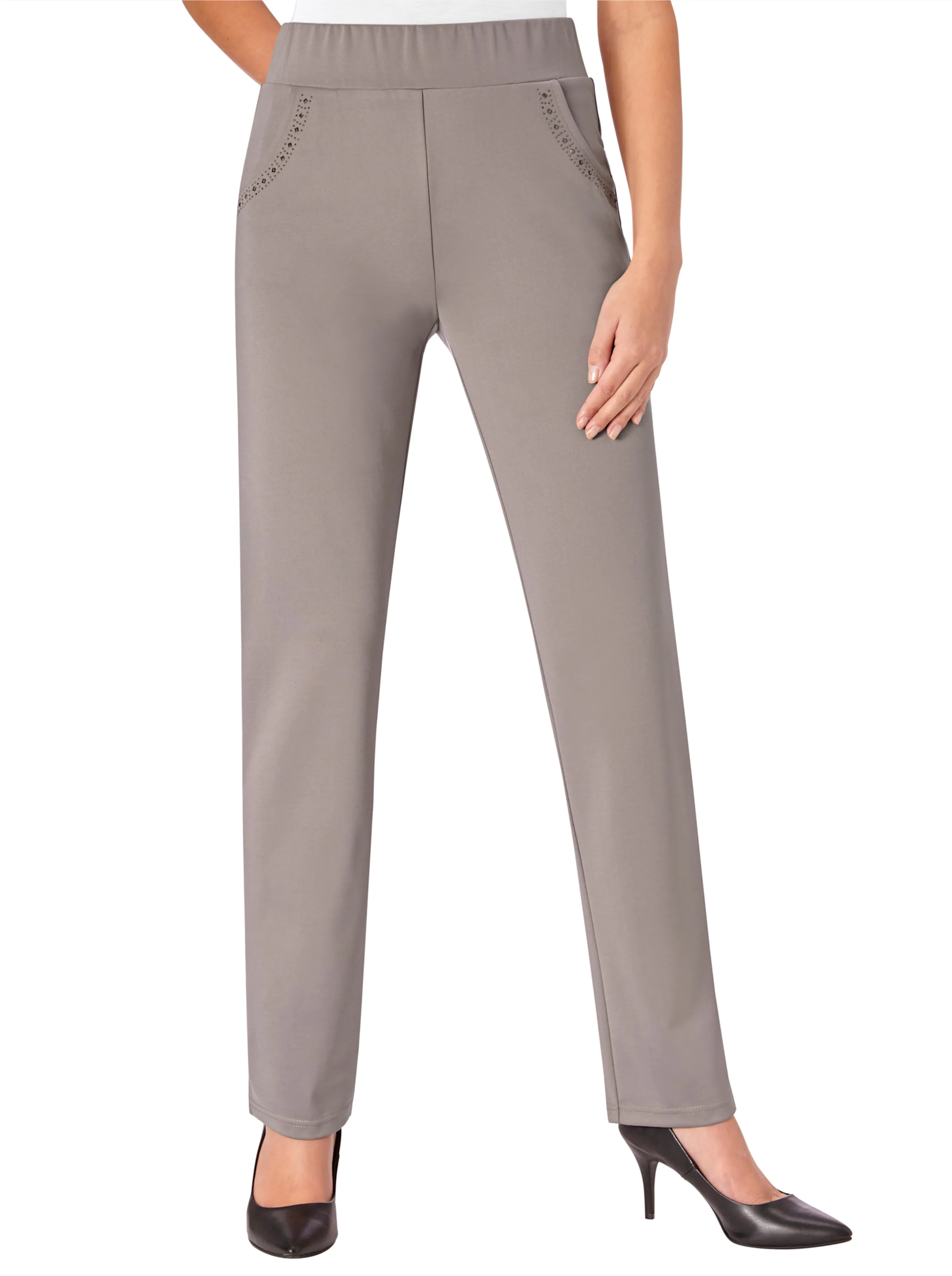 Jerseyhose in taupe