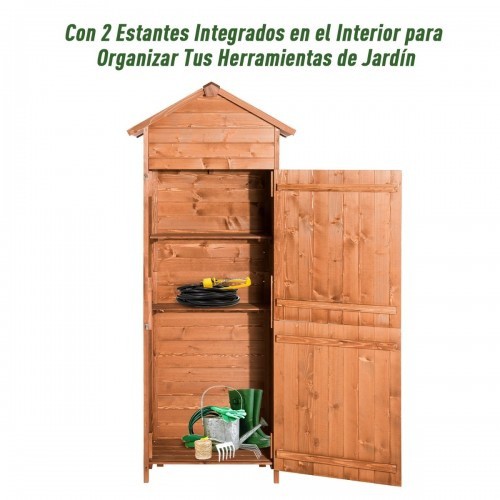Casinha de madeira maciça Outsunny, marrom