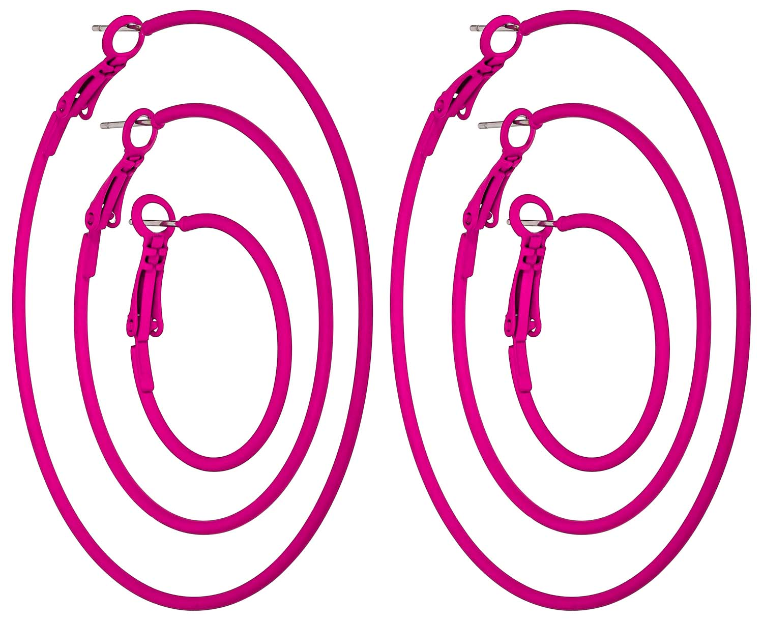 Creolen-Set - Metallic Pink