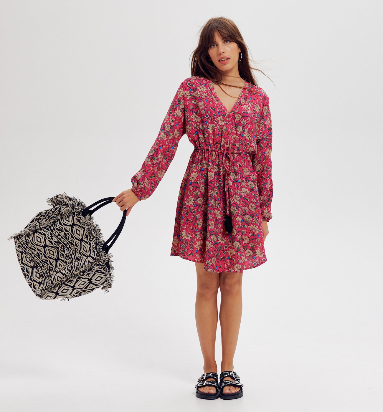 Robe courte imprimée Femme - Imprimé multicolore