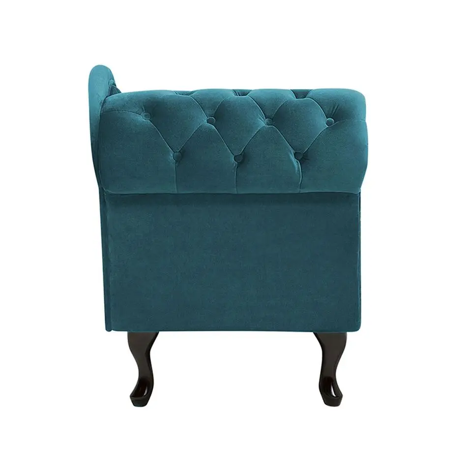 NIMES - Chaise longue - Groen Blauw - Linkerzijde - Fluweel