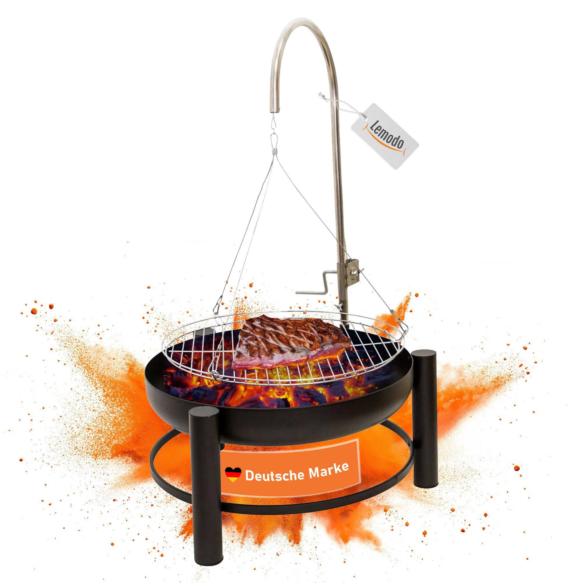 lemodo Holzkohlegrill mit stabiler Feuerschale