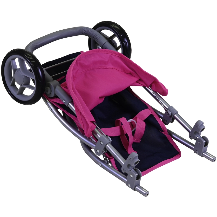 knorr toys® Puppenbuggy Jogger Lio - flying hearts blue pink blau