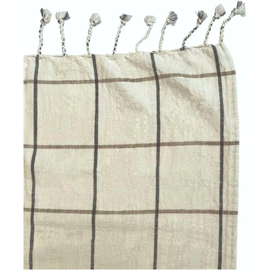 OYOY Decke Gobi - Grid Bed Cover offwhite_anthracite