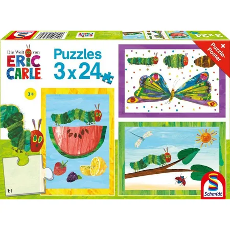 Schmidt Spiele Puzzle - Raupe-Kokon-Schmetterling, 3x24 Teile