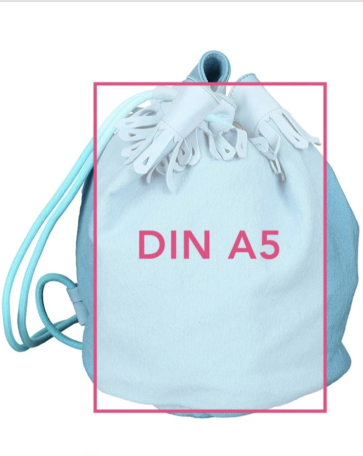 Rucksack BOBBYNETTE (16x21) mit Fransen in himmelblau
