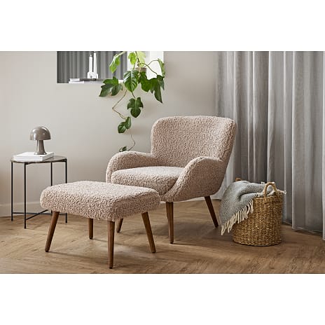 Dolly loungestol inkl. fodskammel - toffee