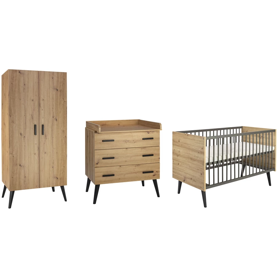 Schardt Kinderzimmer Set Morris Oak 2-türig