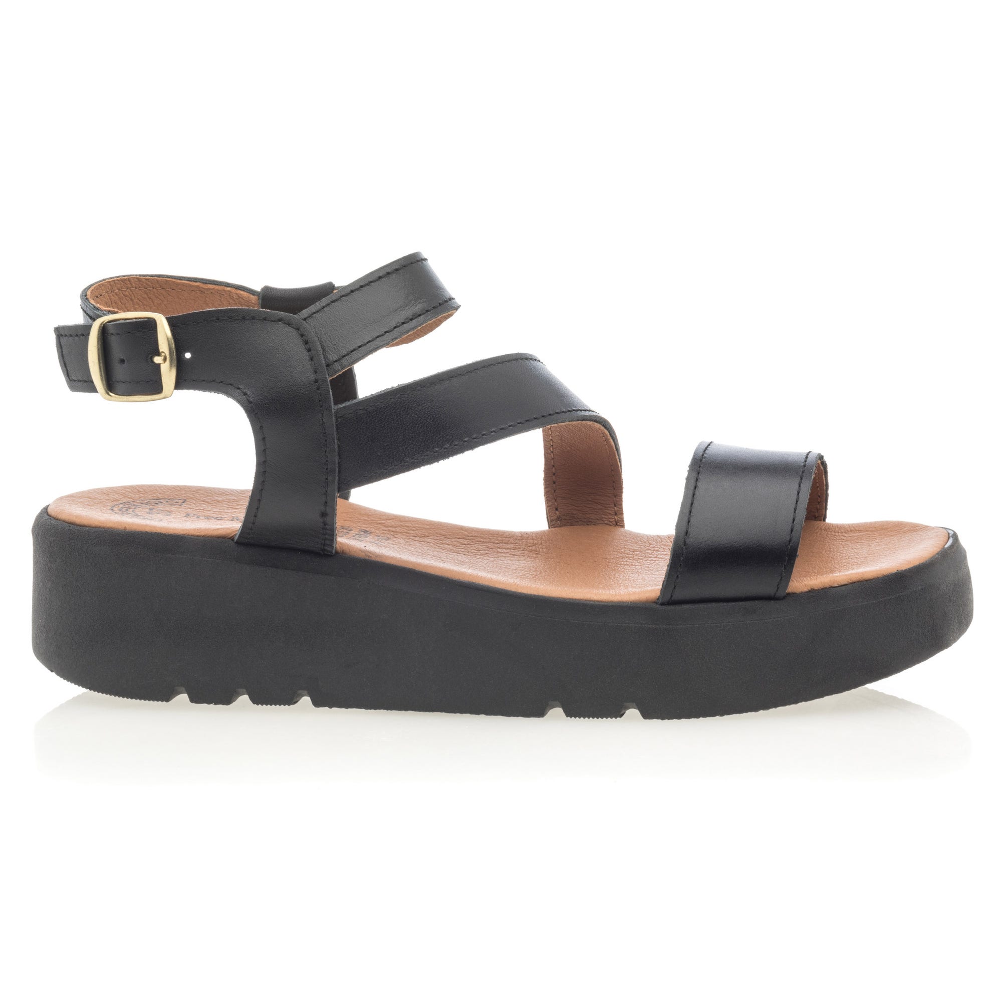 Sandales Femme en cuir noir