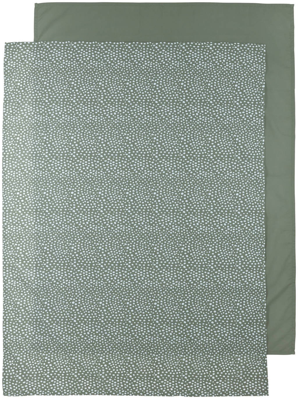 baby ledikantlaken - set van 2 100x150 cm Cheetah/Uni forest green