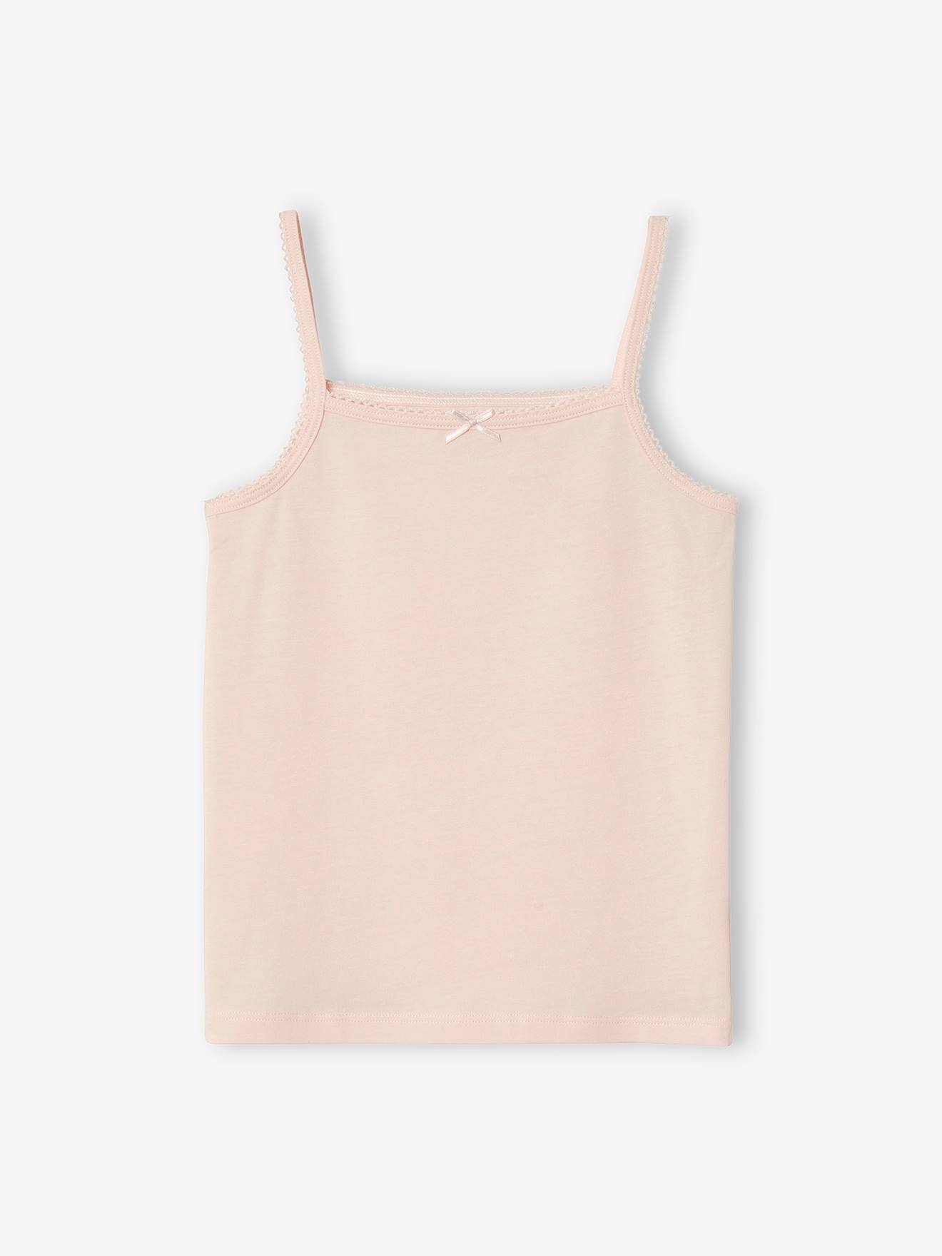 Conjunto de 2 tops lisos rosa para meninas