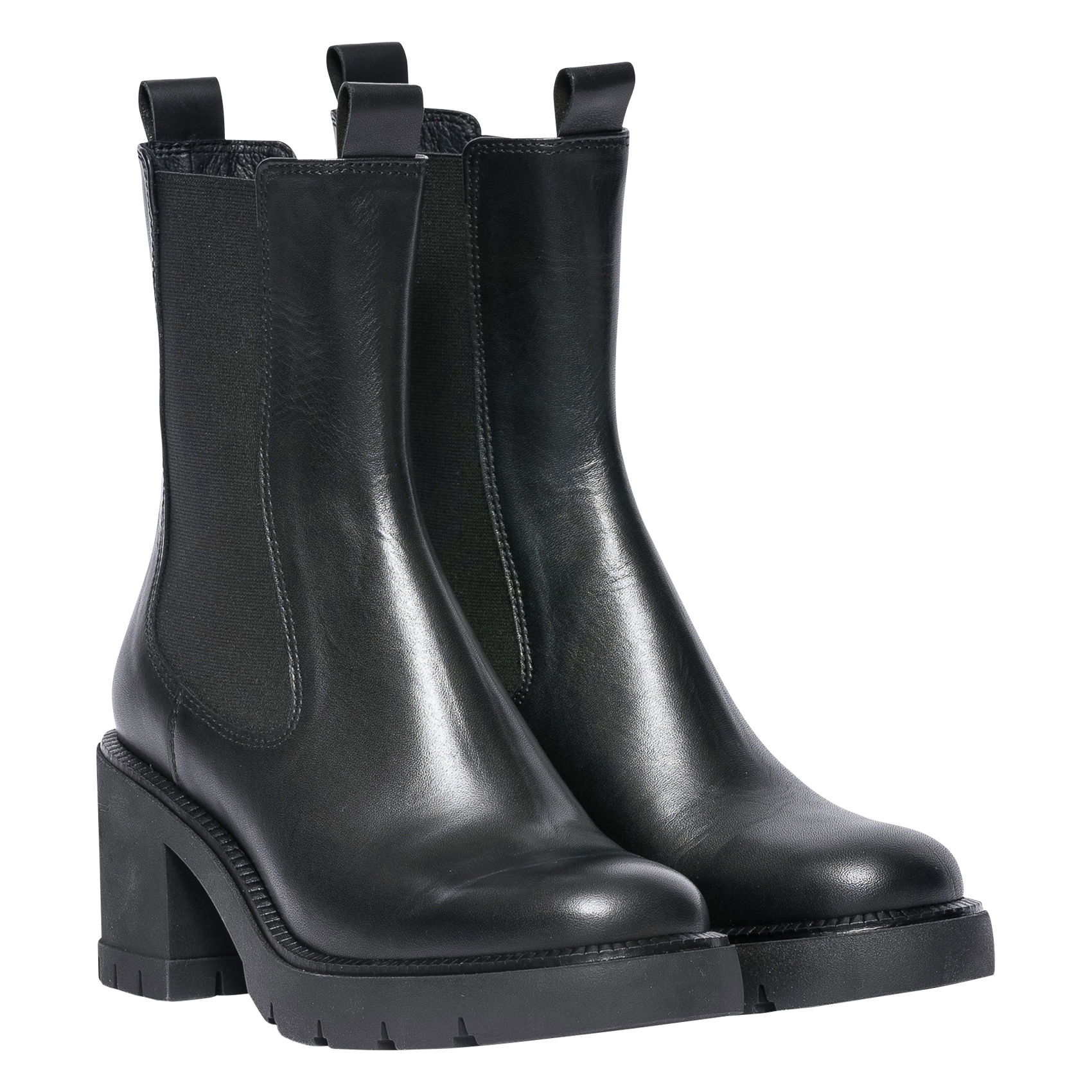 ESTELLE - Boots noir en cuir lisse| Noir