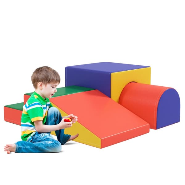 Myke byggeklosser Sett med 4 skumbyggeklosser Gigantiske byggeklosser Byggeleker Skumklosser for 1-3 år gamle barn Kunstskinn EPE