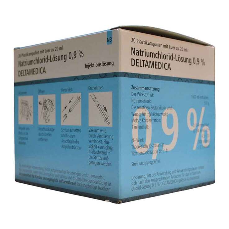 Natriumchlorid-Lösung 0,9% Deltamedica Luer Pl., 20X20 ml
