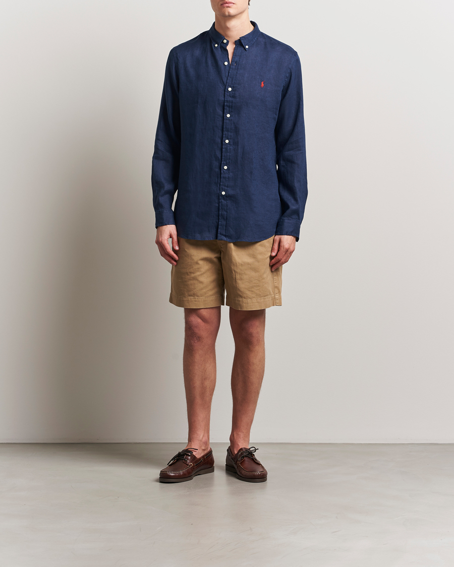Polo Ralph Lauren Slim Fit Linen Shirt Newport Navy